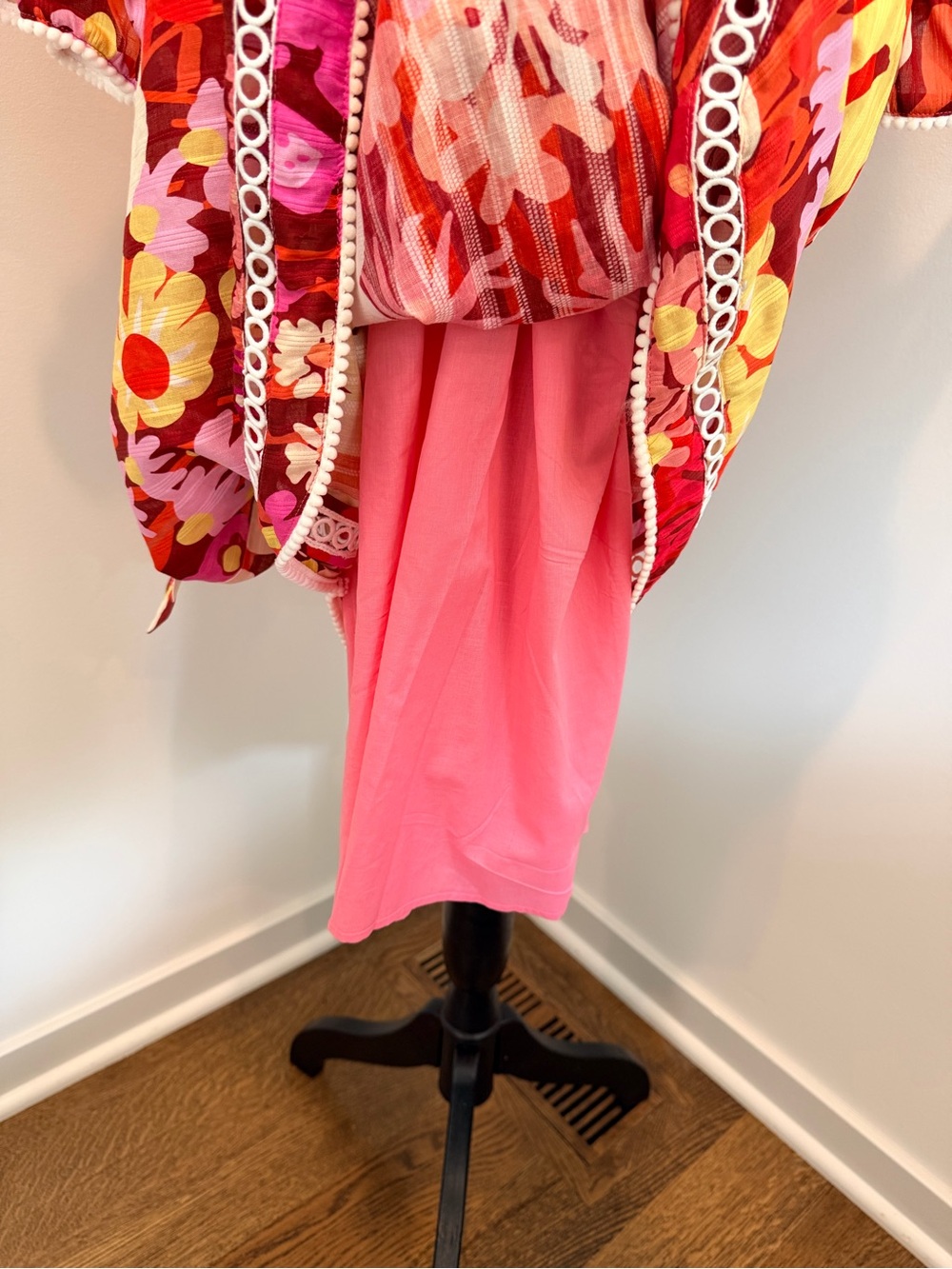 Lesley Evers Brianna Garden Party Pink Dress | XL | 100% Cotton | Pockets - Picture 5 of 13